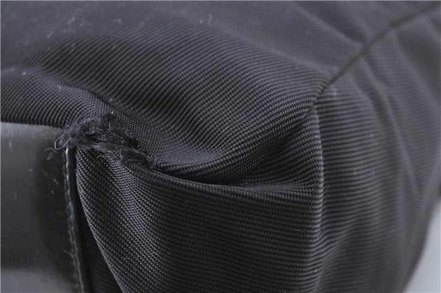 Authentic GUCCI Bamboo Shoulder Hand Bag Nylon Leather Black J2650