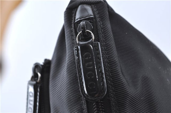 Authentic GUCCI Bamboo Shoulder Hand Bag Nylon Leather Black J2650