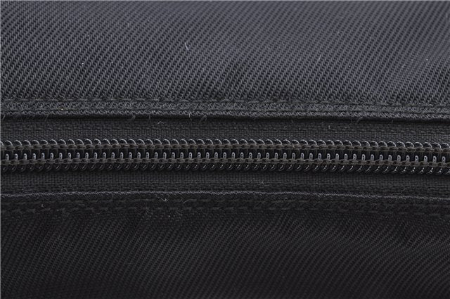 Authentic GUCCI Bamboo Shoulder Hand Bag Nylon Leather Black J2650