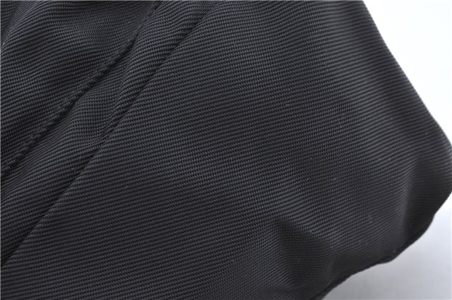 Authentic GUCCI Bamboo Shoulder Hand Bag Nylon Leather Black J2650