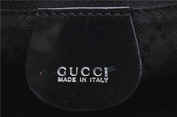 Authentic GUCCI Bamboo Shoulder Hand Bag Nylon Leather Black J2650