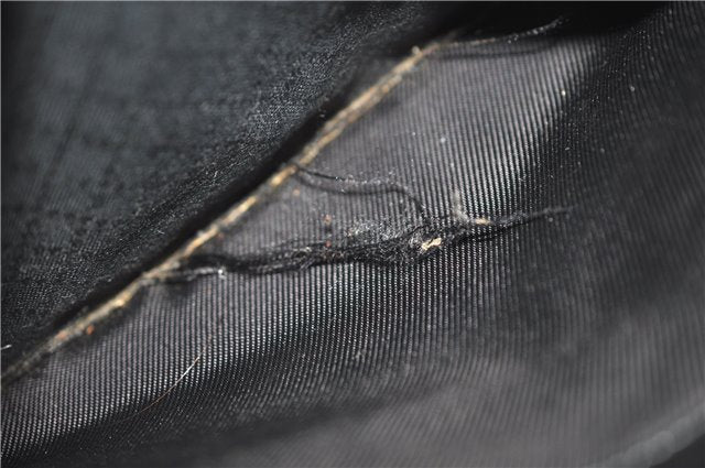 Authentic GUCCI Bamboo Shoulder Hand Bag Nylon Leather Black J2650