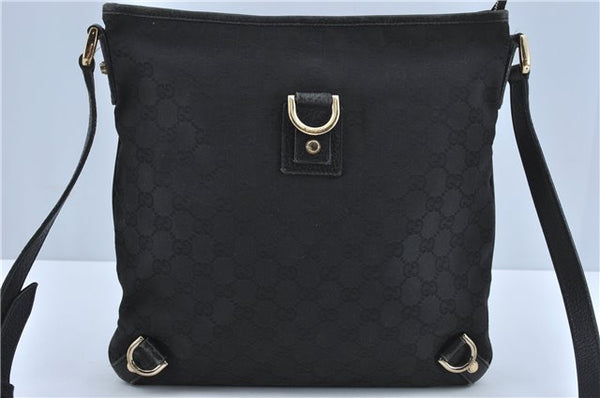 Authentic GUCCI Abbey Shoulder Cross Body Bag GG Canvas Leather Black J2652