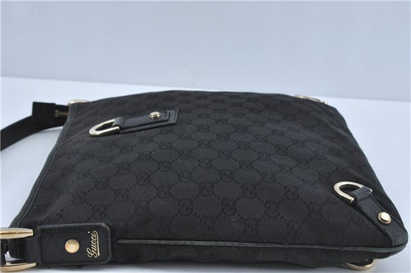 Authentic GUCCI Abbey Shoulder Cross Body Bag GG Canvas Leather Black J2652