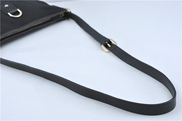 Authentic GUCCI Abbey Shoulder Cross Body Bag GG Canvas Leather Black J2652