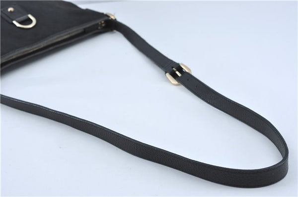 Authentic GUCCI Abbey Shoulder Cross Body Bag GG Canvas Leather Black J2652