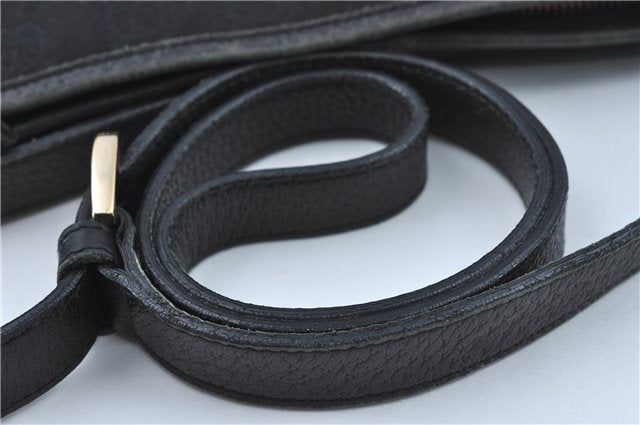 Authentic GUCCI Abbey Shoulder Cross Body Bag GG Canvas Leather Black J2652