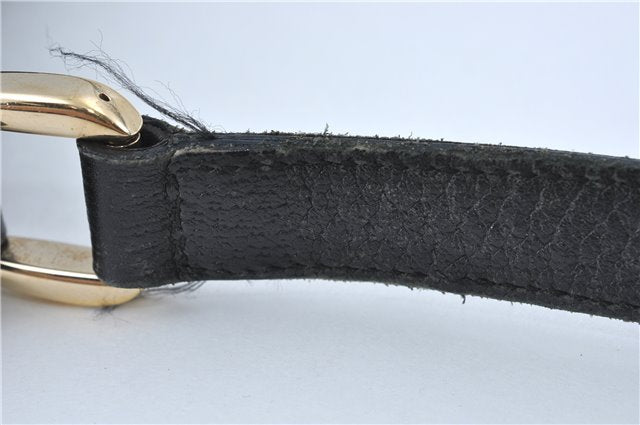 Authentic GUCCI Abbey Shoulder Cross Body Bag GG Canvas Leather Black J2652