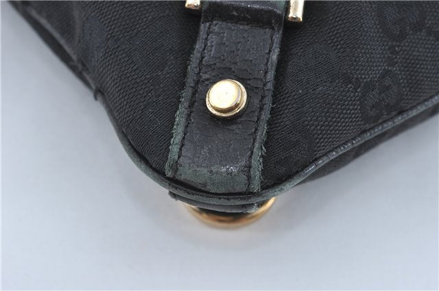 Authentic GUCCI Abbey Shoulder Cross Body Bag GG Canvas Leather Black J2652