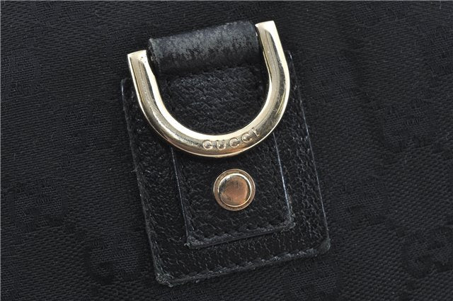 Authentic GUCCI Abbey Shoulder Cross Body Bag GG Canvas Leather Black J2652