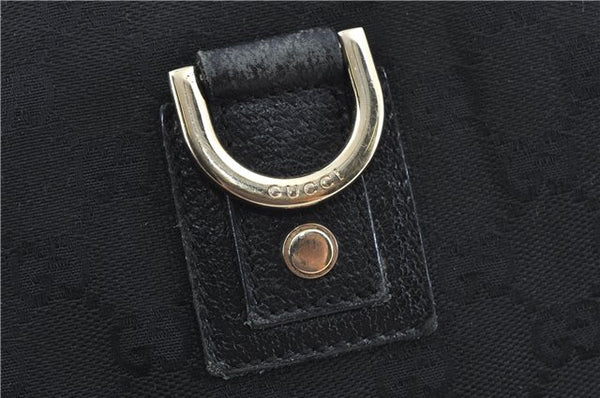 Authentic GUCCI Abbey Shoulder Cross Body Bag GG Canvas Leather Black J2652
