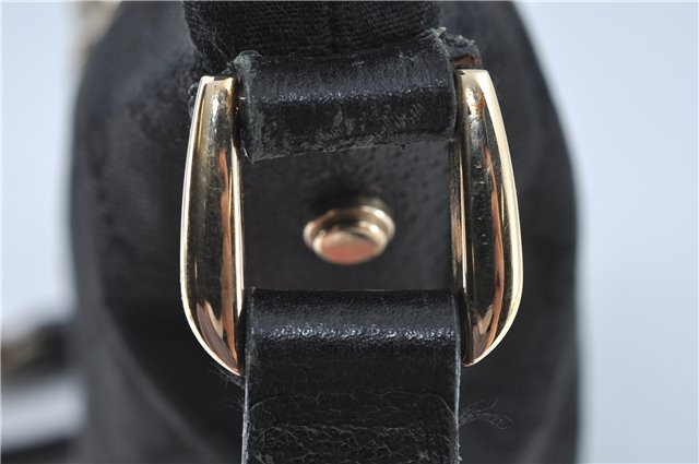 Authentic GUCCI Abbey Shoulder Cross Body Bag GG Canvas Leather Black J2652