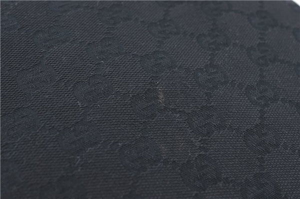 Authentic GUCCI Abbey Shoulder Cross Body Bag GG Canvas Leather Black J2652