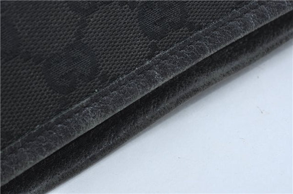 Authentic GUCCI Abbey Shoulder Cross Body Bag GG Canvas Leather Black J2652