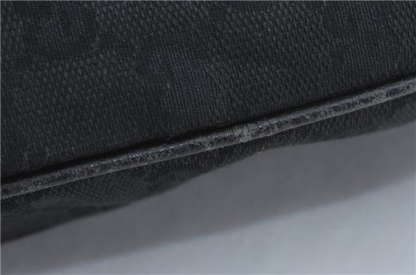 Authentic GUCCI Abbey Shoulder Cross Body Bag GG Canvas Leather Black J2652