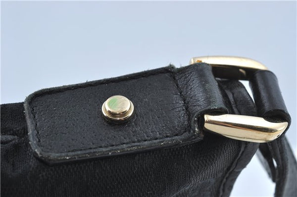 Authentic GUCCI Abbey Shoulder Cross Body Bag GG Canvas Leather Black J2652
