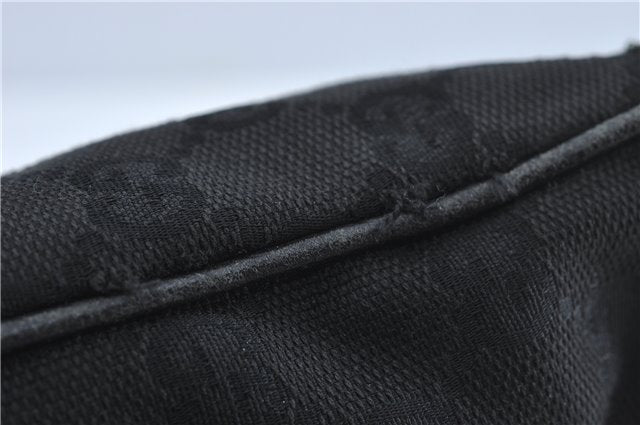 Authentic GUCCI Abbey Shoulder Cross Body Bag GG Canvas Leather Black J2652