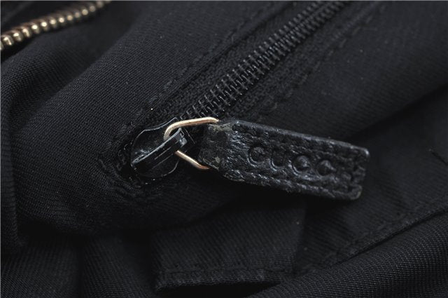 Authentic GUCCI Abbey Shoulder Cross Body Bag GG Canvas Leather Black J2652