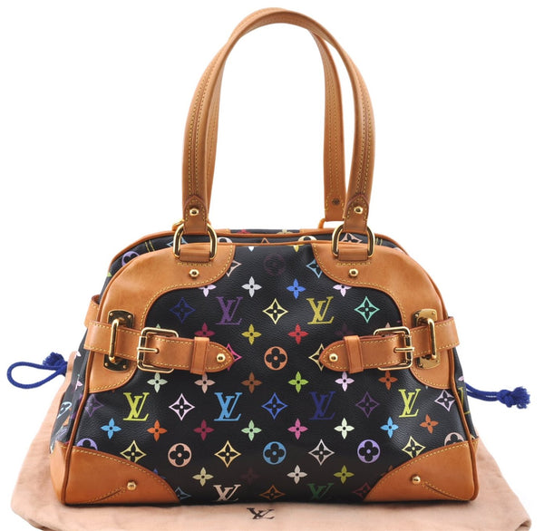 Authentic Louis Vuitton Monogram Multicolor Claudia Hand Bag M40194 Black  J2660