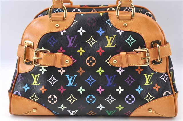 Authentic Louis Vuitton Monogram Multicolor Claudia Hand Bag M40194 Black  J2660