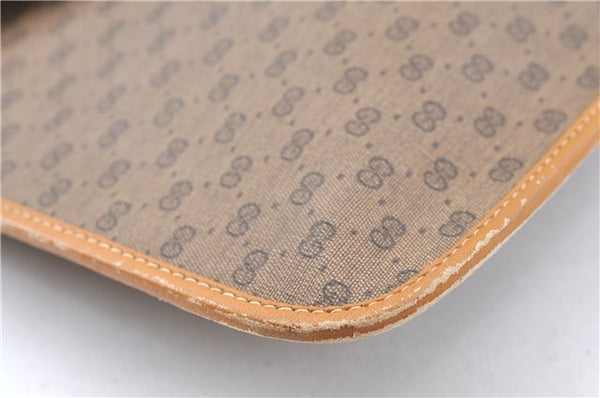 Authentic GUCCI Micro GG PVC Leather Documents Case Purse Brown J2662