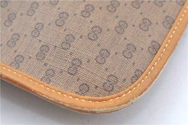 Authentic GUCCI Micro GG PVC Leather Documents Case Purse Brown J2662