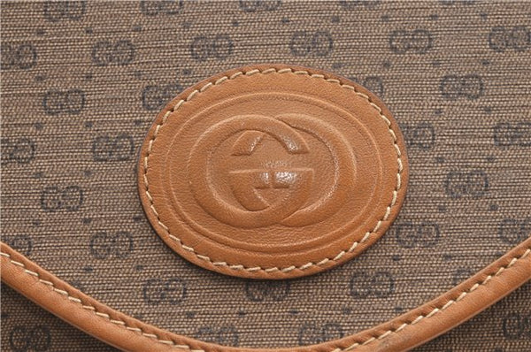 Authentic GUCCI Micro GG PVC Leather Documents Case Purse Brown J2662