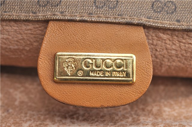 Authentic GUCCI Micro GG PVC Leather Documents Case Purse Brown J2662