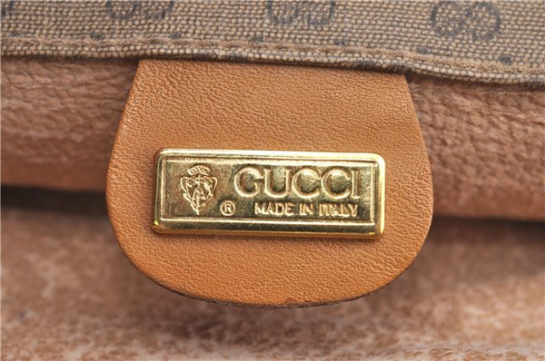 Authentic GUCCI Micro GG PVC Leather Documents Case Purse Brown J2662