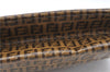 Authentic FENDI Zucchino Clutch Bag Purse Vinyl Leather Brown J2669