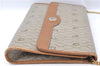 Auth Christian Dior Honeycomb Shoulder Cross Bag Chain PVC Leather Beige J2688