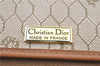 Auth Christian Dior Honeycomb Shoulder Cross Bag Chain PVC Leather Beige J2688