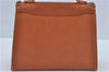 Authentic YVES SAINT LAURENT Hand Bag Purse Leather Brown J2689