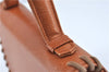 Authentic YVES SAINT LAURENT Hand Bag Purse Leather Brown J2689