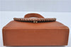 Authentic YVES SAINT LAURENT Hand Bag Purse Leather Brown J2689