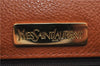 Authentic YVES SAINT LAURENT Hand Bag Purse Leather Brown J2689