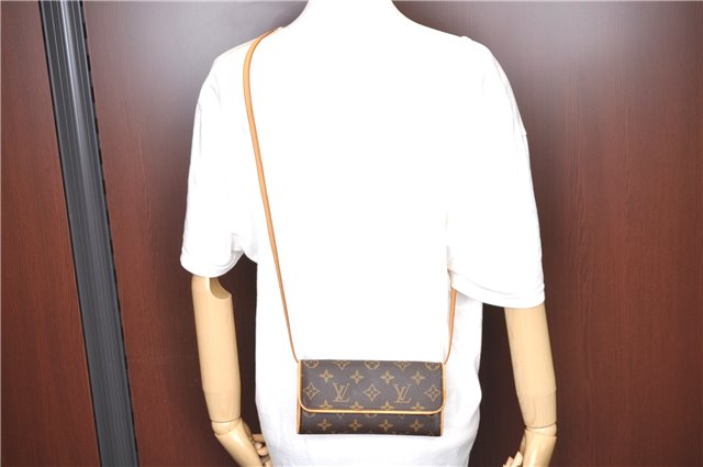 Authentic Louis Vuitton Monogram Pochette Twin PM Shoulder Bag M51854 LV J2691