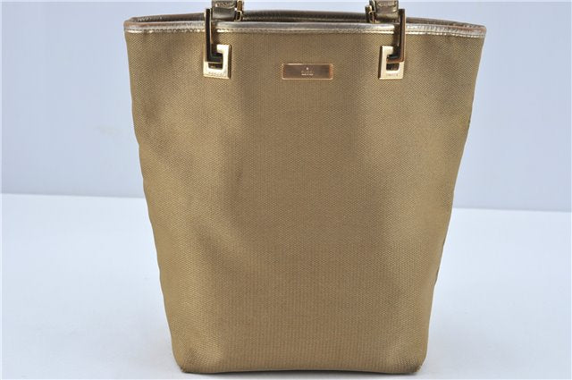 Authentic GUCCI Shoulder Tote Bag Canvas Leather 0021099 Gold J2695
