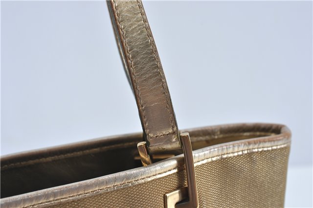 Authentic GUCCI Shoulder Tote Bag Canvas Leather 0021099 Gold J2695