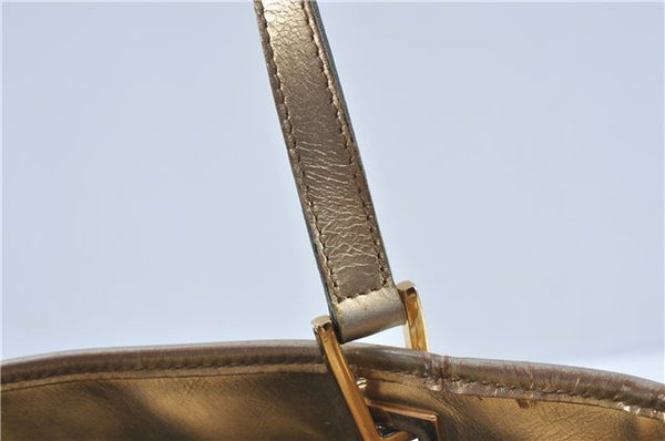 Authentic GUCCI Shoulder Tote Bag Canvas Leather 0021099 Gold J2695