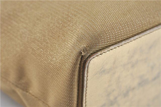 Authentic GUCCI Shoulder Tote Bag Canvas Leather 0021099 Gold J2695