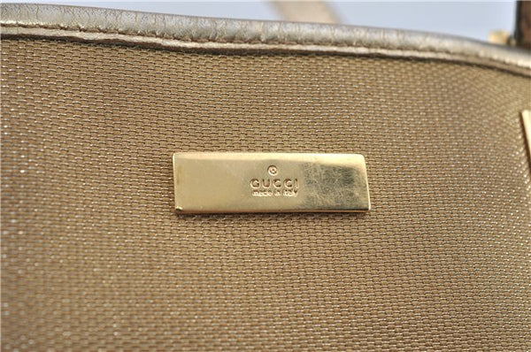 Authentic GUCCI Shoulder Tote Bag Canvas Leather 0021099 Gold J2695