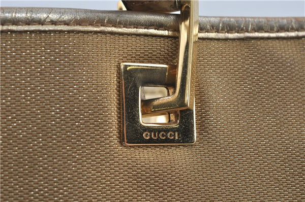 Authentic GUCCI Shoulder Tote Bag Canvas Leather 0021099 Gold J2695