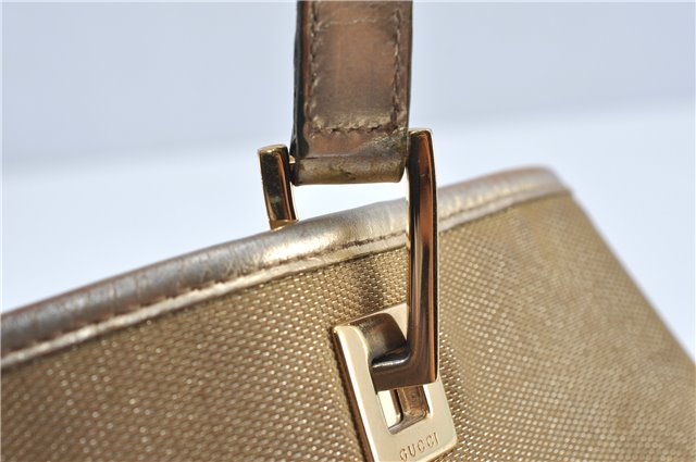 Authentic GUCCI Shoulder Tote Bag Canvas Leather 0021099 Gold J2695