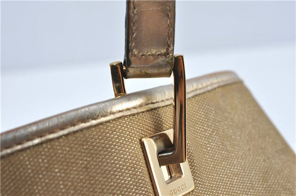 Authentic GUCCI Shoulder Tote Bag Canvas Leather 0021099 Gold J2695