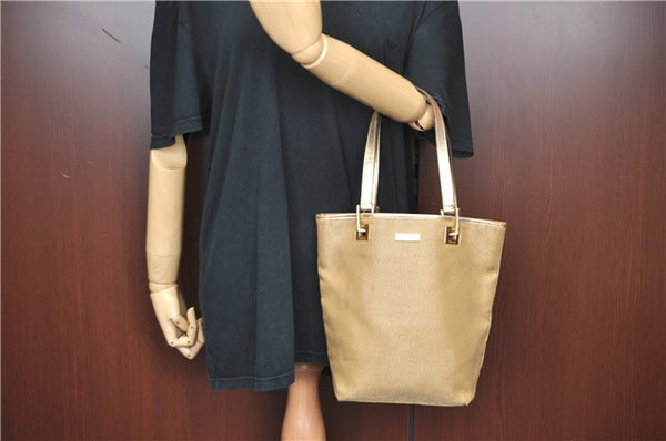 Authentic GUCCI Shoulder Tote Bag Canvas Leather 0021099 Gold J2695