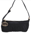Authentic GUCCI Hand Bag Pouch Purse GG Canvas Leather 212122 Black J2787