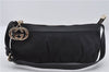 Authentic GUCCI Hand Bag Pouch Purse GG Canvas Leather 212122 Black J2787