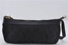 Authentic GUCCI Hand Bag Pouch Purse GG Canvas Leather 212122 Black J2787