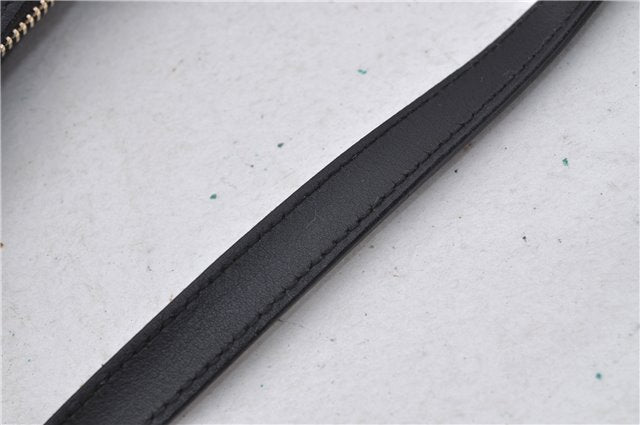 Authentic GUCCI Hand Bag Pouch Purse GG Canvas Leather 212122 Black J2787